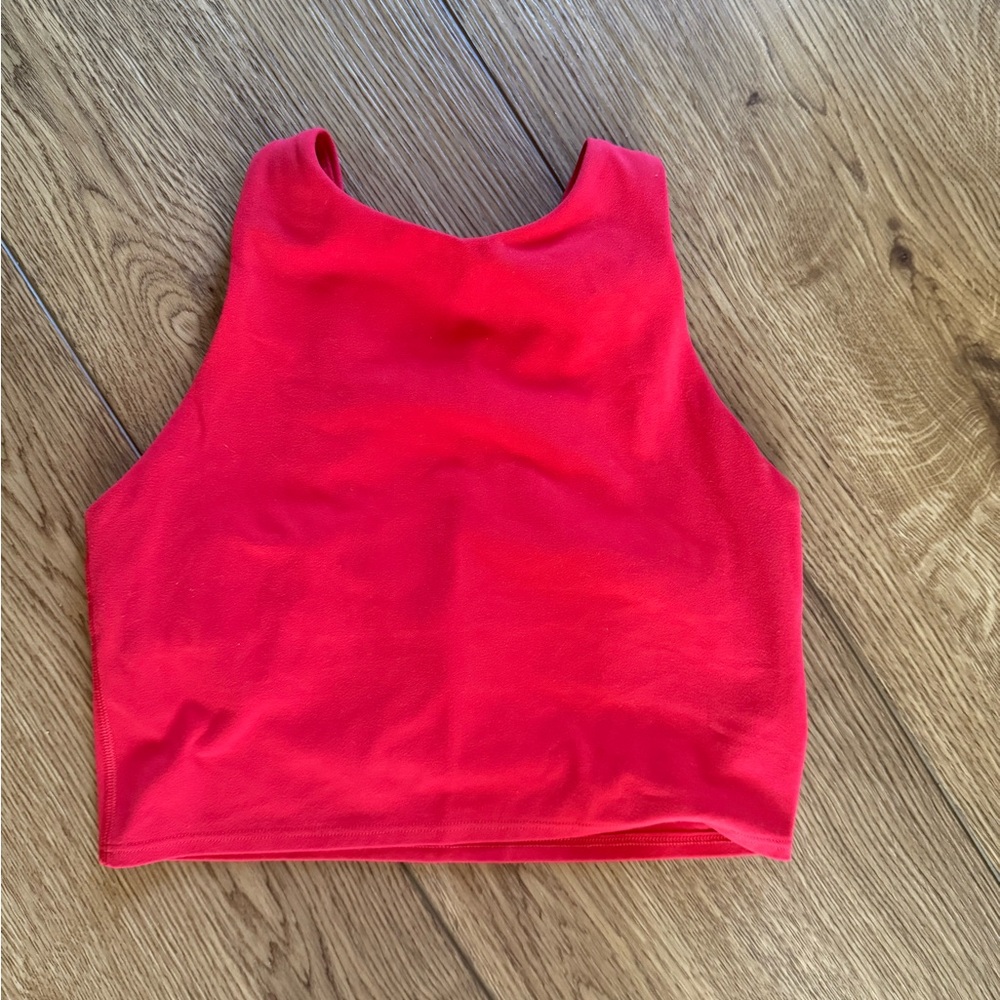 Athleta Red Cropped Sports Bra XS